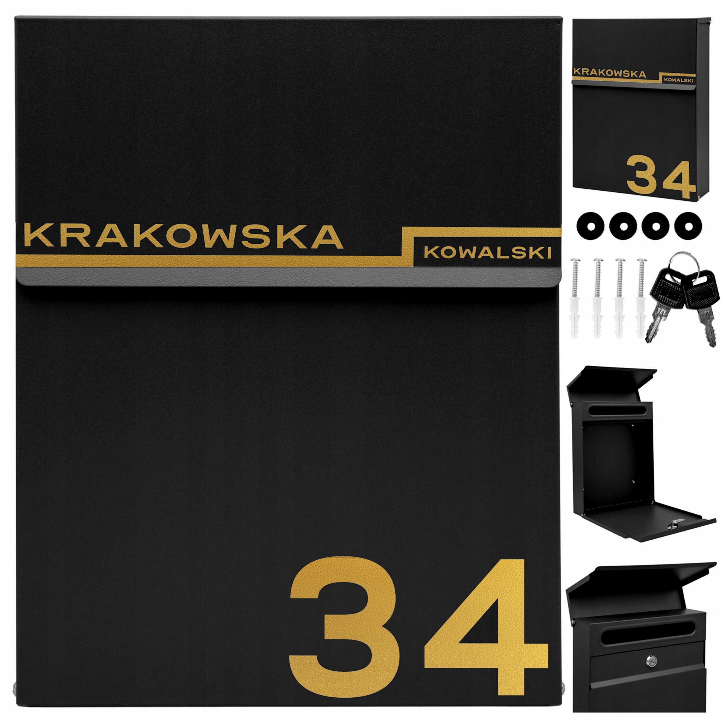 Poštovní Schránka Poštovní Slim Černá Vzor Číslo