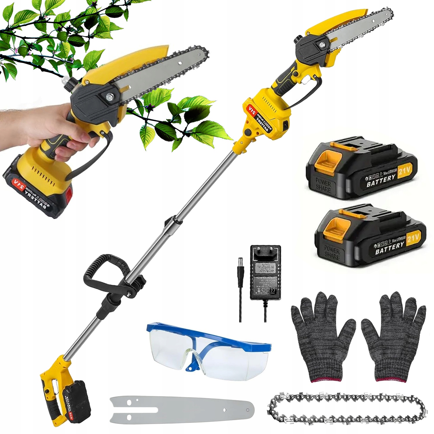 Akumulátorová vyžínačka 2x3000mah Teleskopická Bezkartáčová Trávy Větev