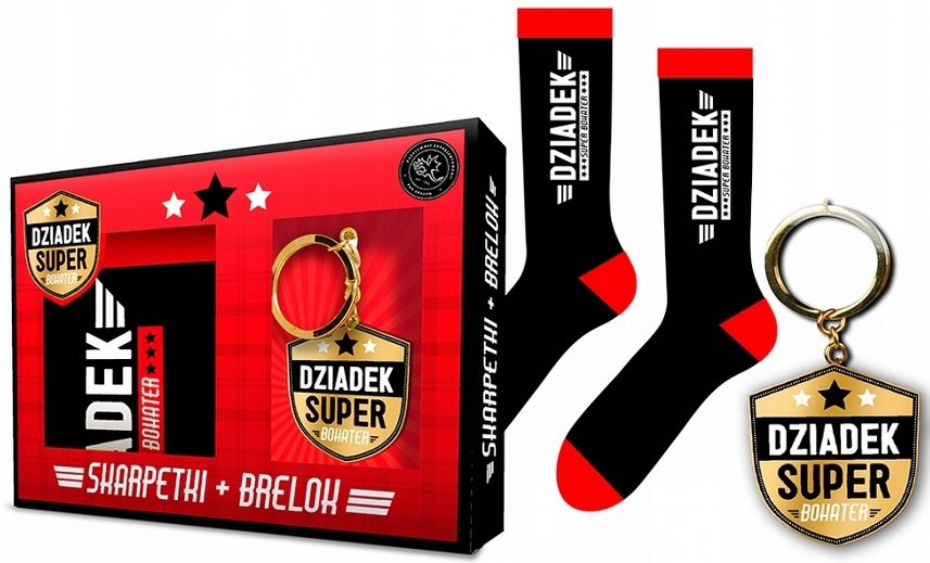 

Skarpetki+brelok, pod Choinkę dla Dziadka