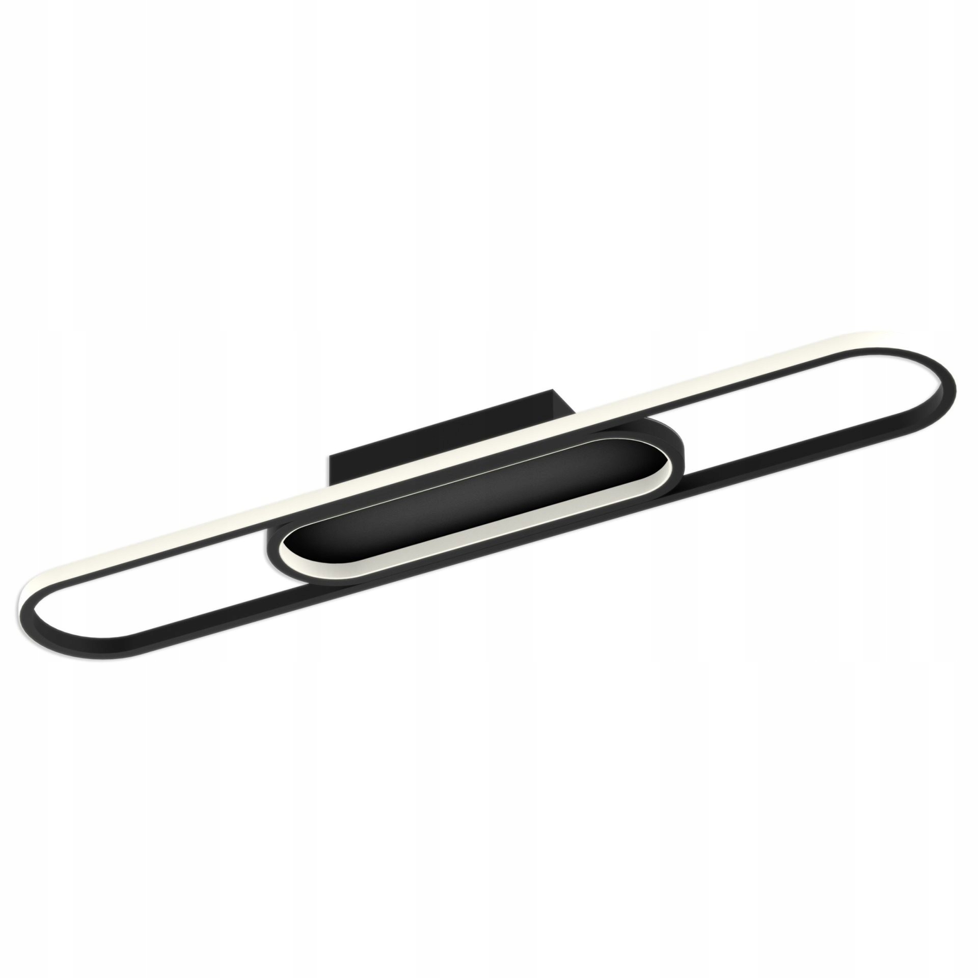 Lampa Wisząca Led Nad Stół Wyspę Sufitowa Czarna 90CM Liniowa Tuby Ring