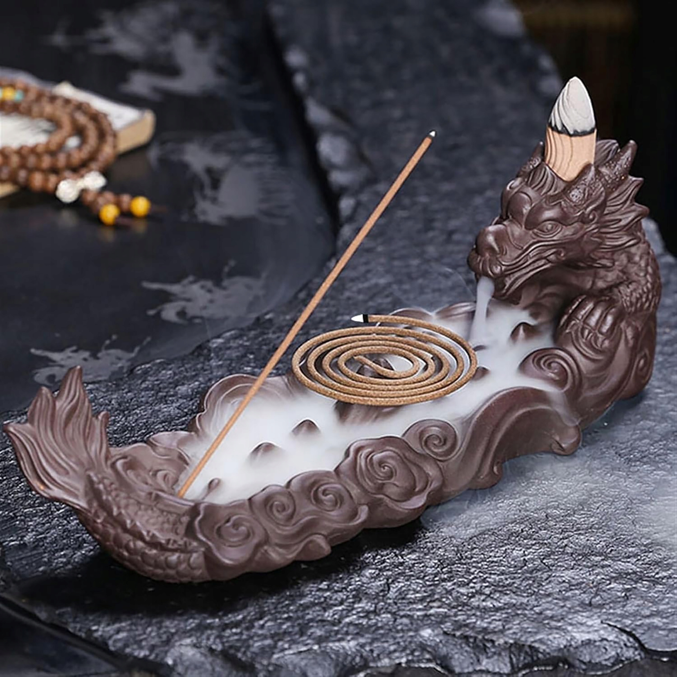 Kominek podstawka do kadzidełek backflow wodospad, smok, kadzielnica Kod producenta 13292