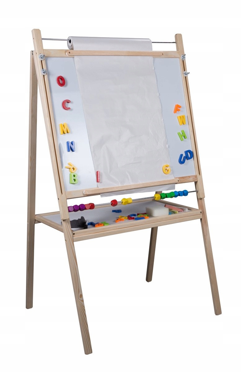 REGULOWANA TABLICA MAGNETYCZNA KREDOWA 6w1 PAPIER Materiał drewno inny