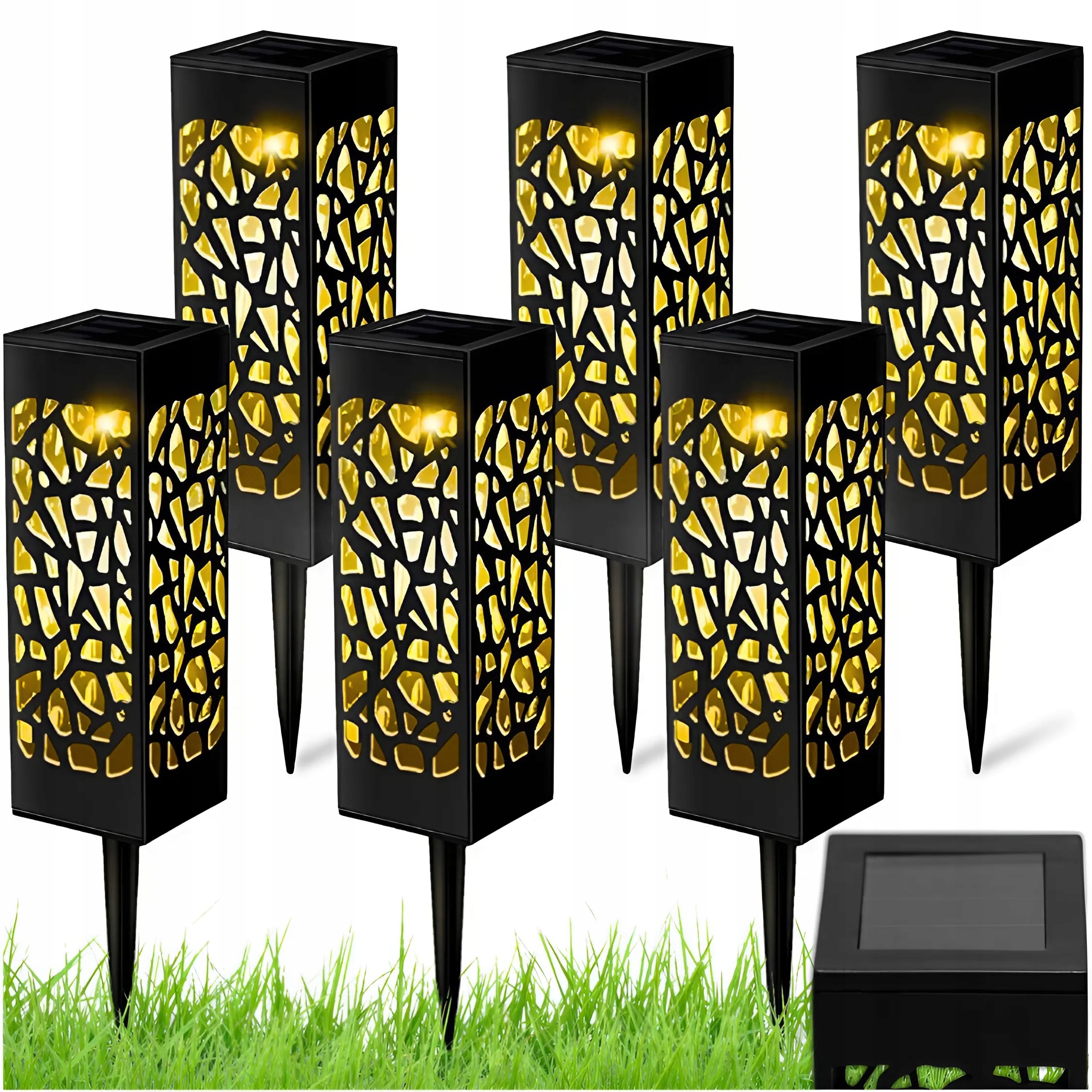 12X Lampa Solarna Ogrodowa Ażurowa Lampion Latarenka Dekoracyjna Wbijana