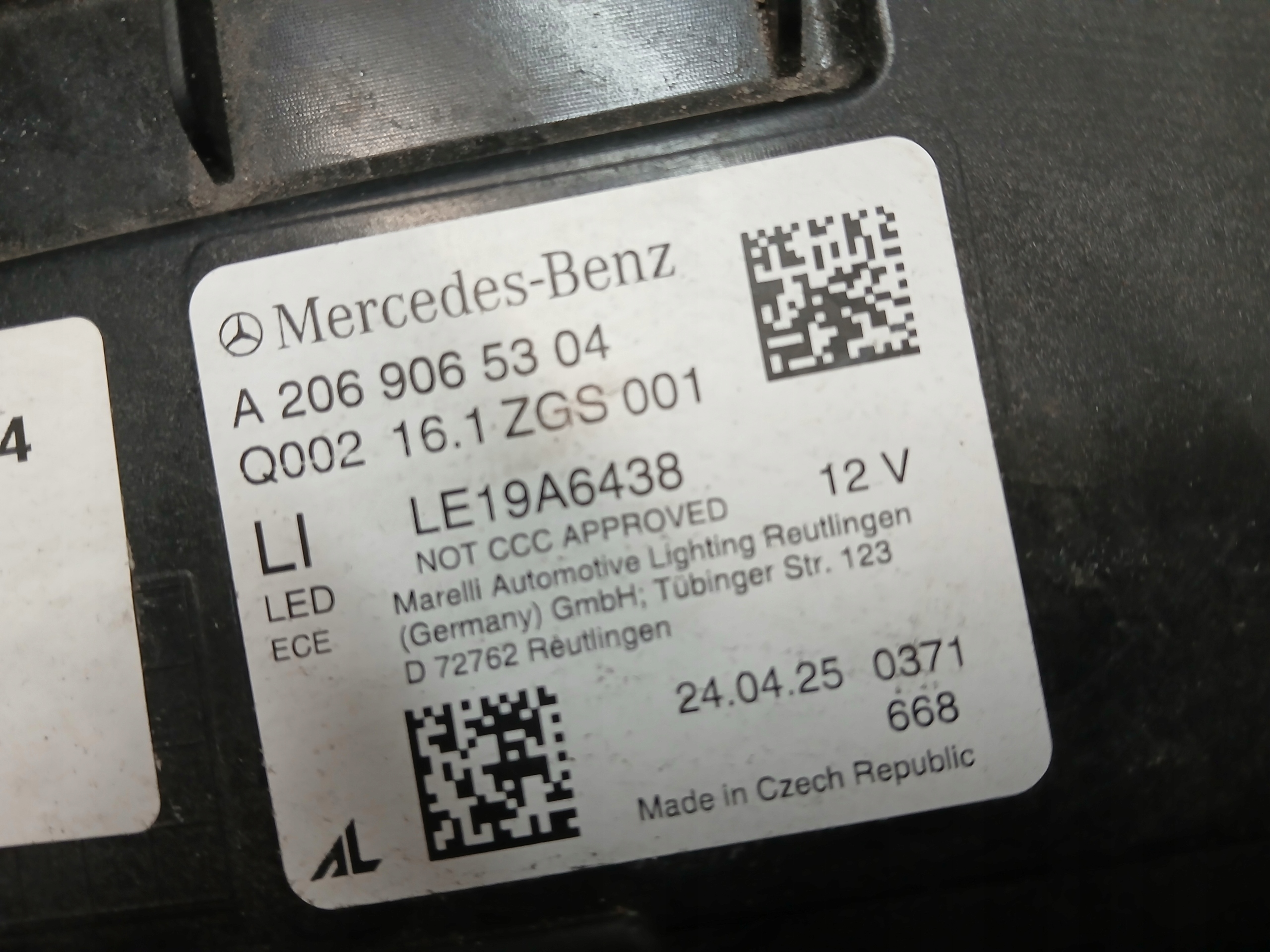 light lights front MERCEDES C KLASA W206 FULL LED DIGITALLIGHT A2069415404