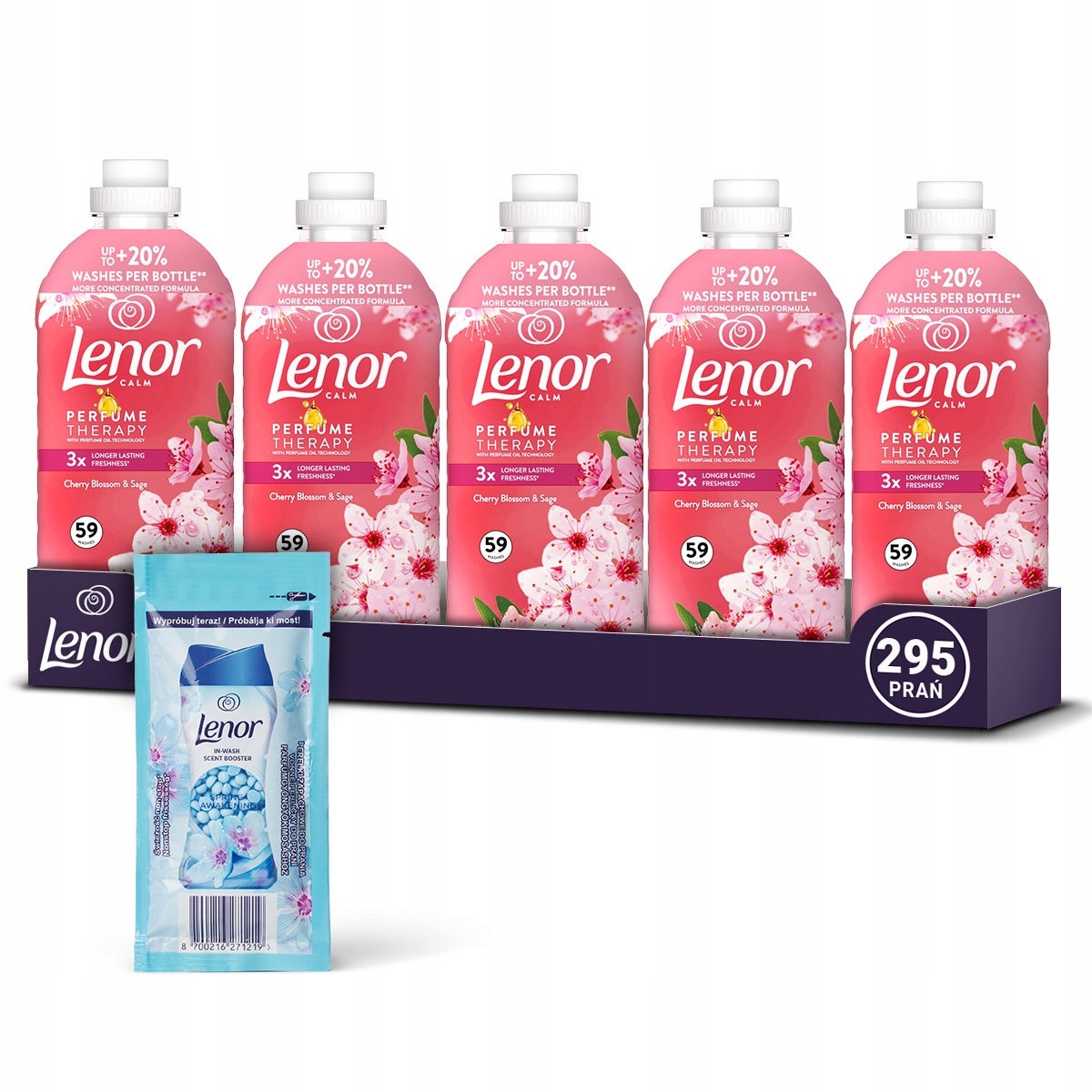 Lenor płyn do płukania tkanin Cherry Blossom&Sage 295 prań, 5x1,2L