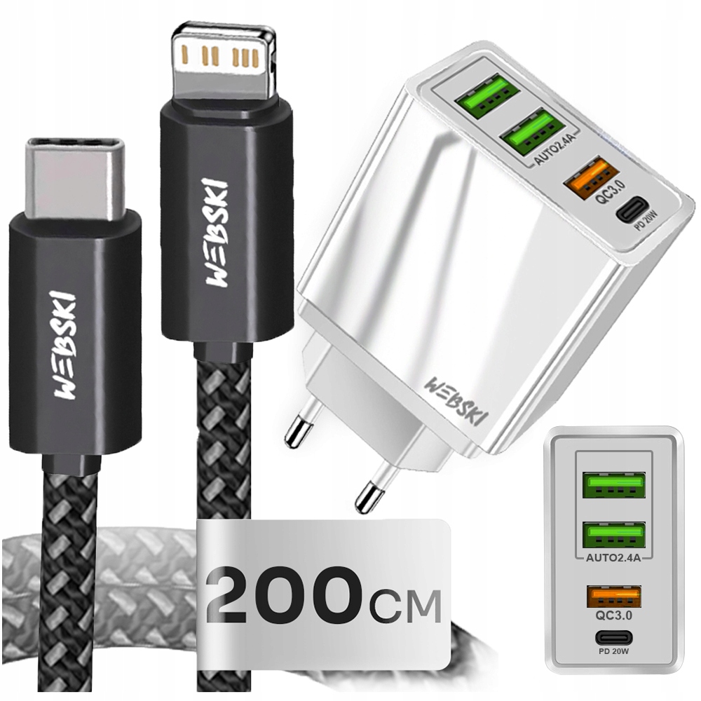 Ładowarka sieciowa DO IPHONE SZYBKA ŁADOWARKA USBC