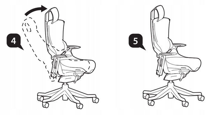 Fotel WAU 2 Różowy NW41 BL401 Ergonomiczny Biurowy Głębokość mebla 52 cm