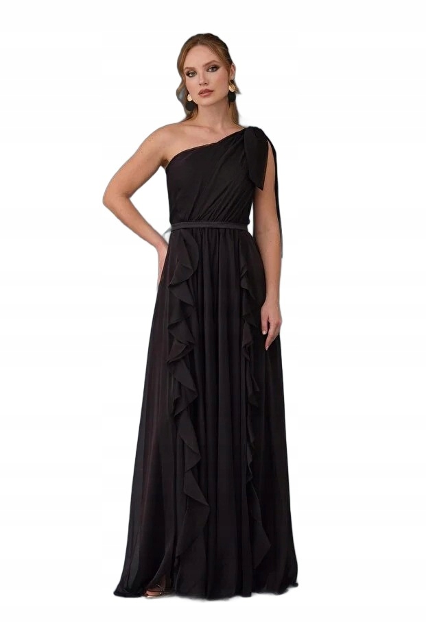 Carmen Černé Šaty Na Jedno Rameno S Volánem 40 5FA