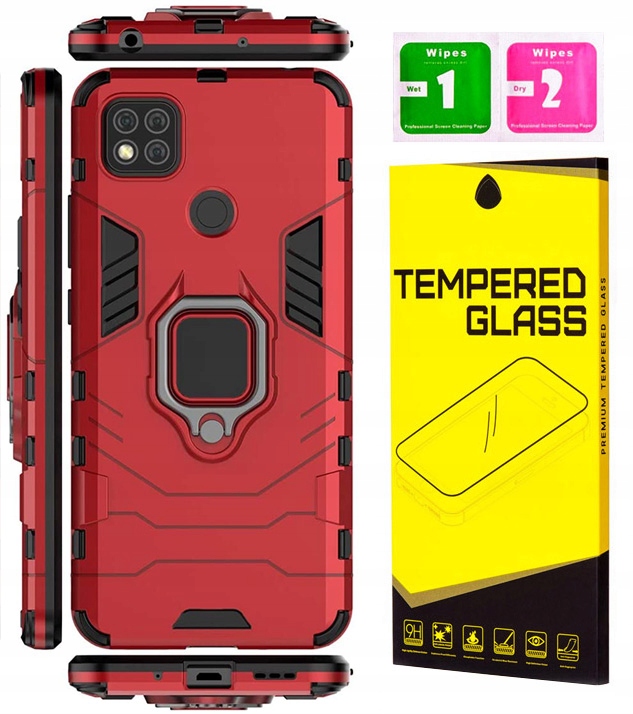 

Etui Pancerne Armor Ring Do Xiaomi Redmi 9C Szkło