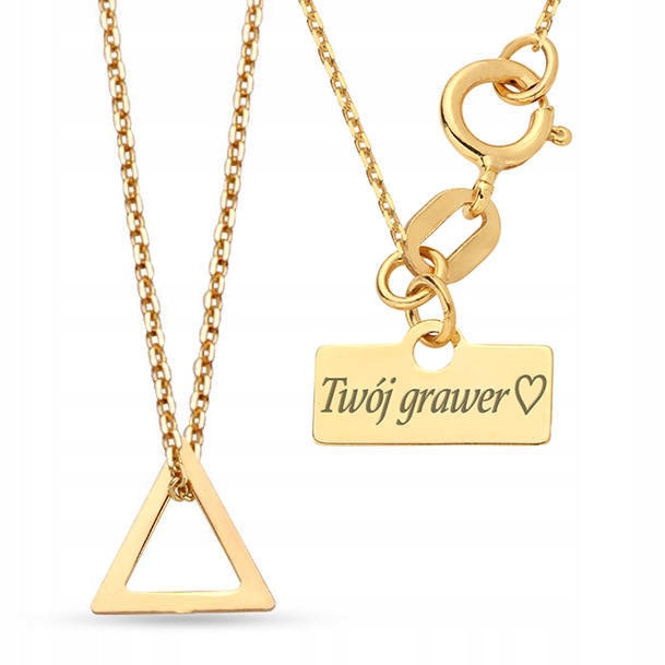 

Złoty naszyjnik gwiazd Celebrytka 585 Trójkąt