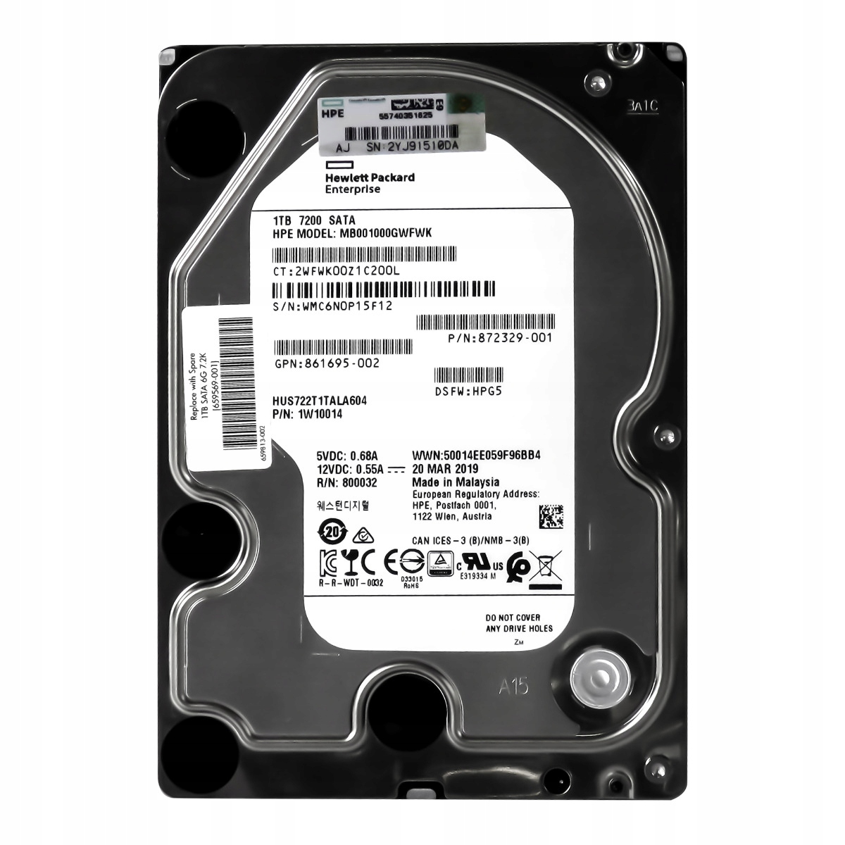 Hp 872329-001 1TB 7.2K 128MB Sata III 3.5'' MB001000GWFWK