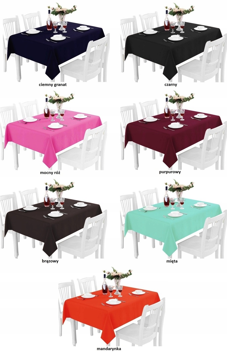 OBRUS GŁADKI MATOWY PRACTICAL 140x300 GRUBY KOLORY Wzór dominujący gładki