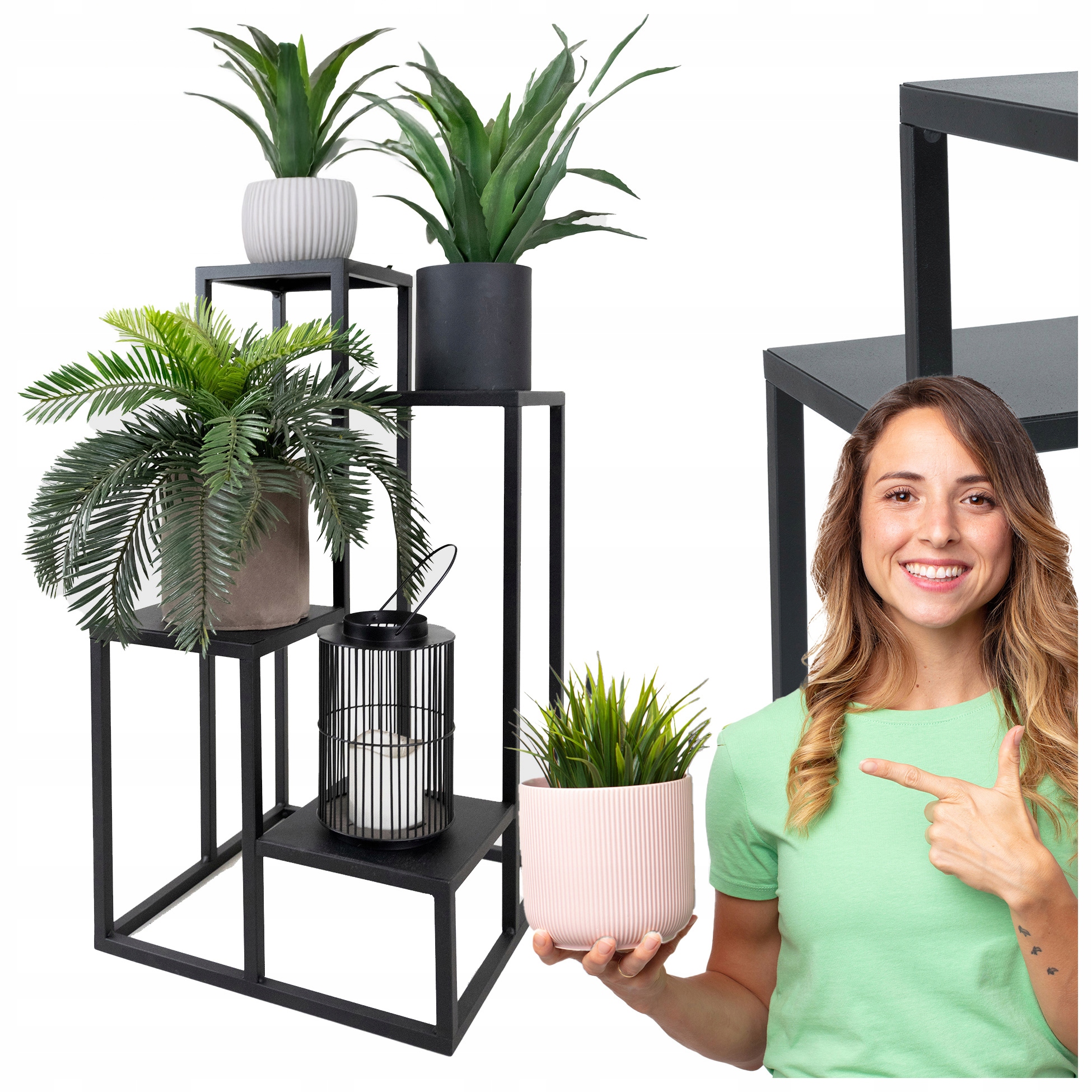 Stojan na kvety Držiak Na Kvetináč Kovový 4 police Poľský Výrobok Premium Loft