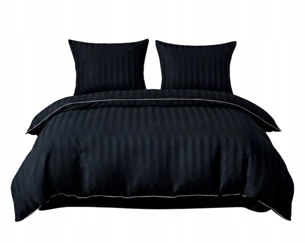 Sada Povlečení Cotton World Damašek 160X200 Povlaky 70X80 Černá