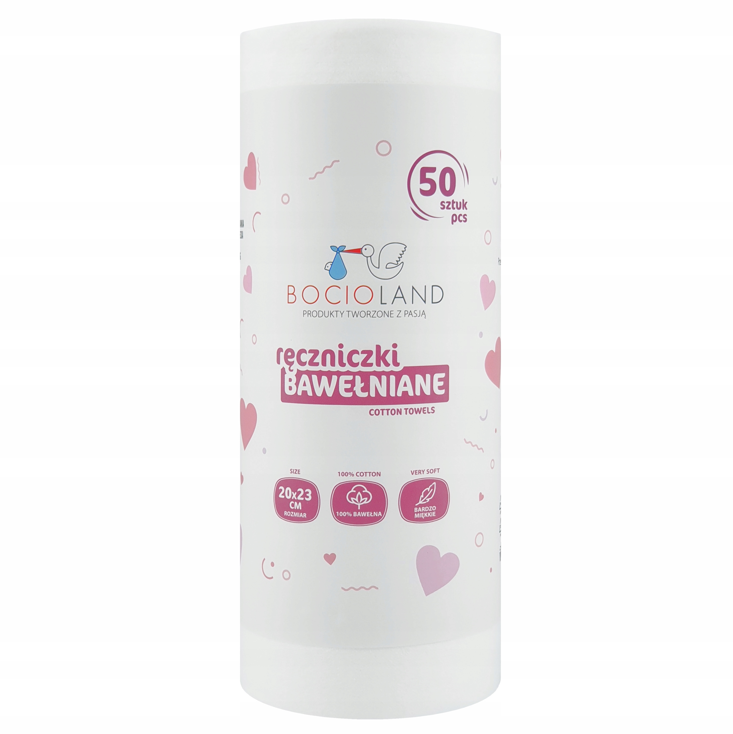 Bocioland ręczniczki bawełniane jednorazowe dla niemowląt 20x23 cm, 50 szt._6