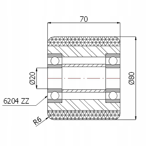 Rolka rolki do wózka paletowego paleciaka 80x70mm Marka inny