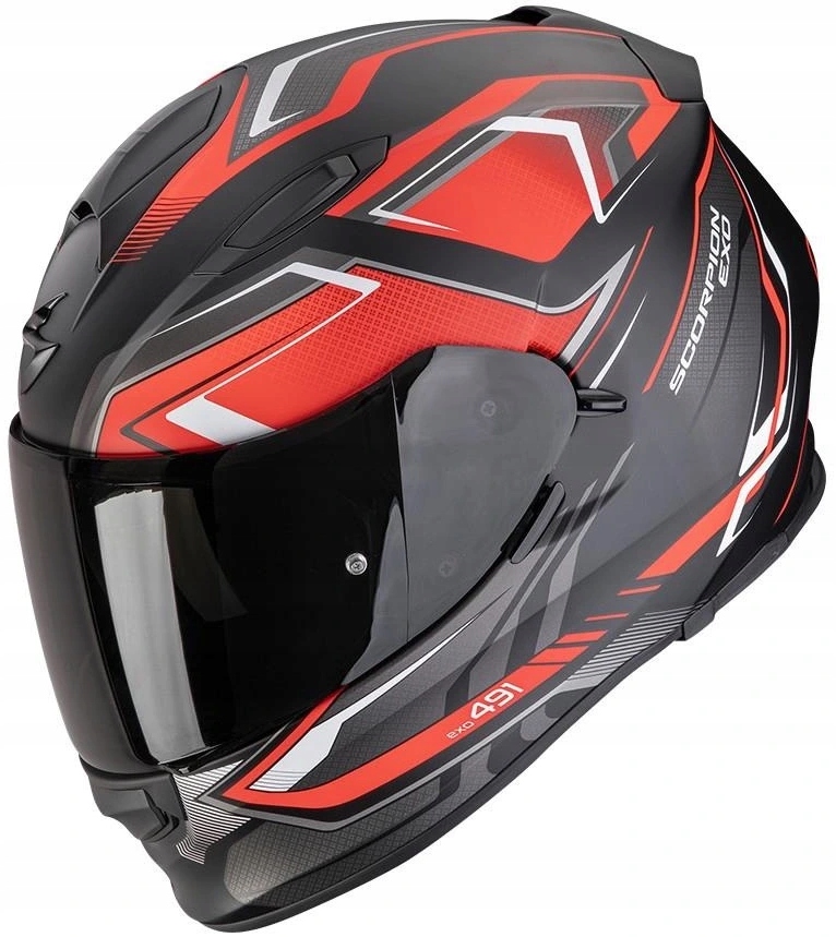 Scorpion EXO-491 Zumo Matt Black Red Integrálna Motocyklová Prilba
