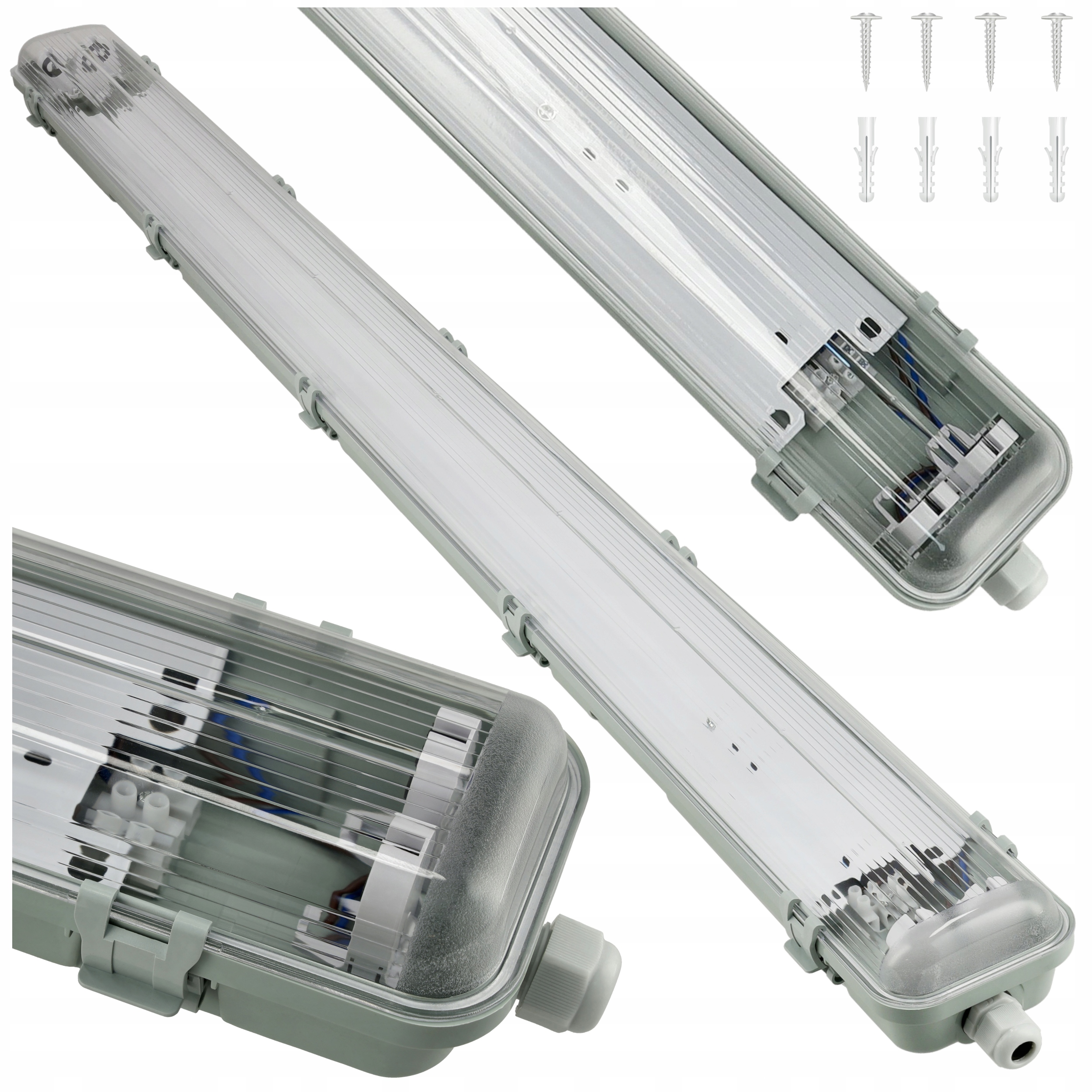 4x Hermetické Led svítidlo 120 cm Zářivky Lampa s reflektorem Set