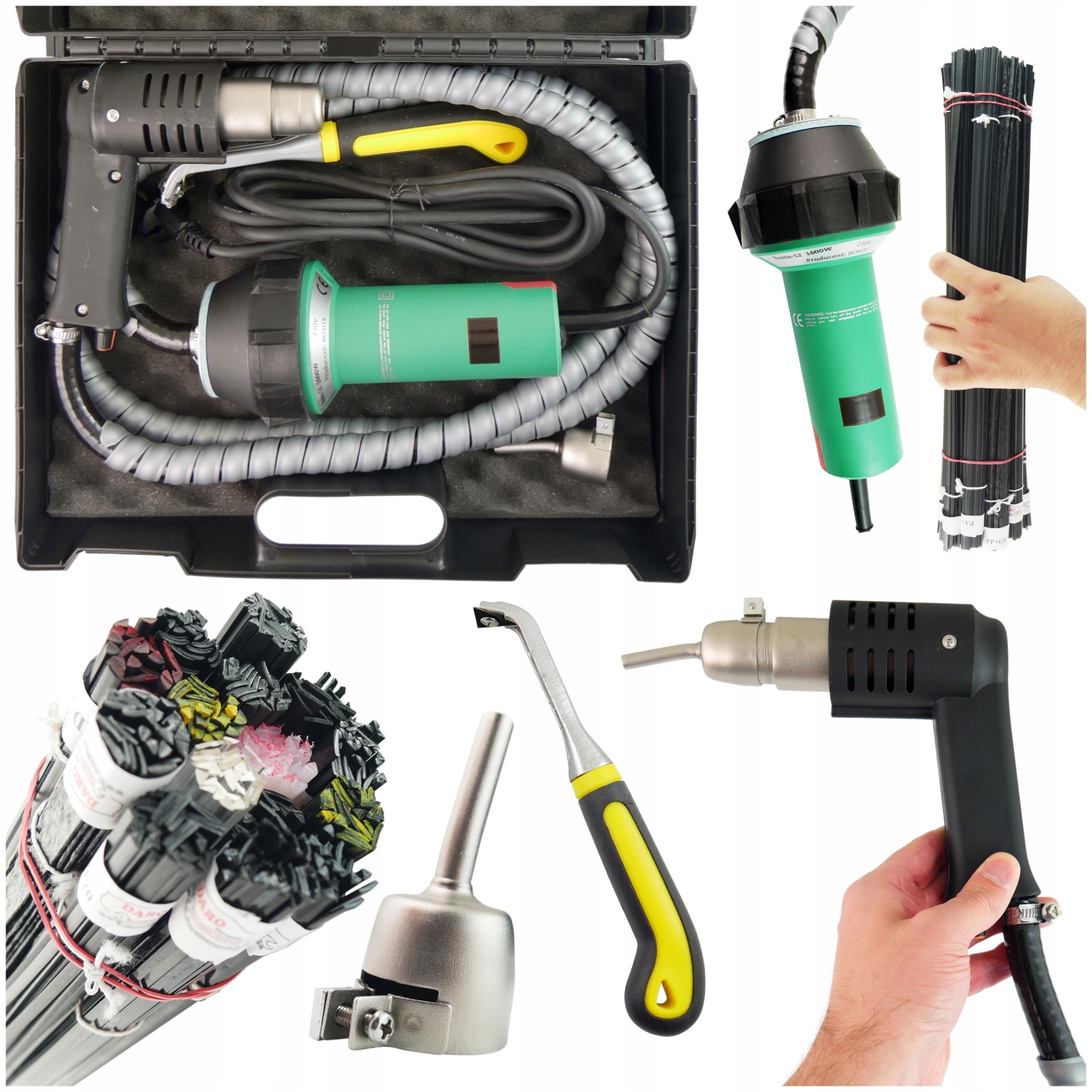 Svařovač plastů Bosite S2 1600W 180 l/m Spojovací materiál pro Automobilový Průmysl 1,5KG