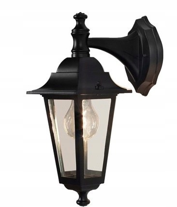 Zahradní nástěnné svítidlo IP33 Lantern černá spodní lampa
