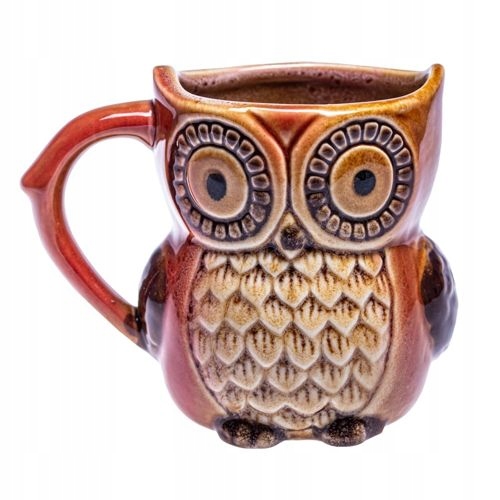 

Kubek Sowa Sówka Kolor Brązowy Porcelanowy 340ml