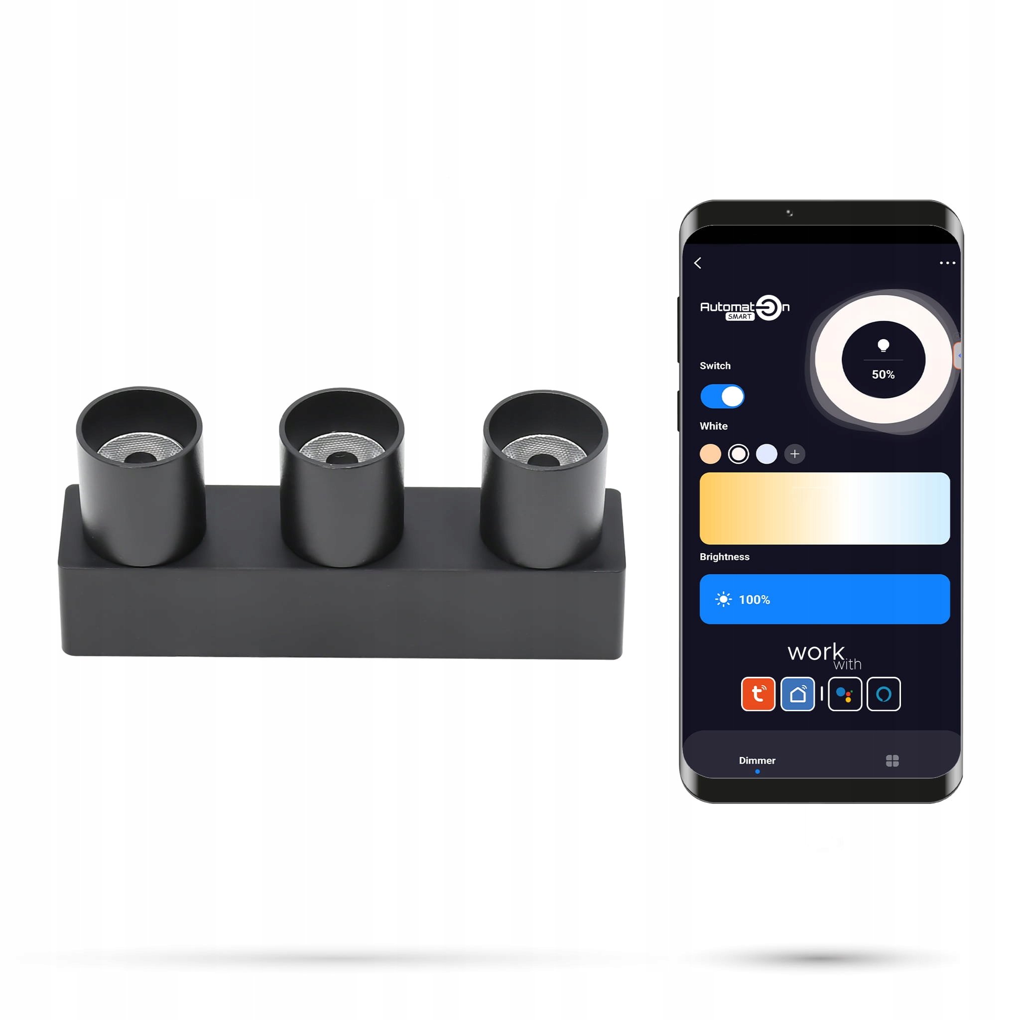 Reflektor Zigbee Tuya Spot 6W 3XD6 Slim Track a FiberFLEX 48VDC 3000-6000K