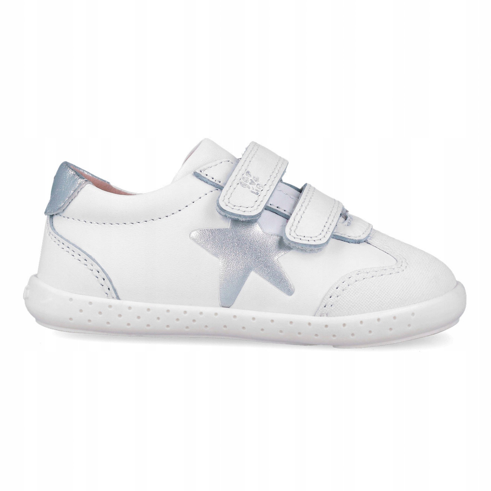 Buty barefoot sneakersy skórzane dziecięce Garvalin Sauvage Star biały 23