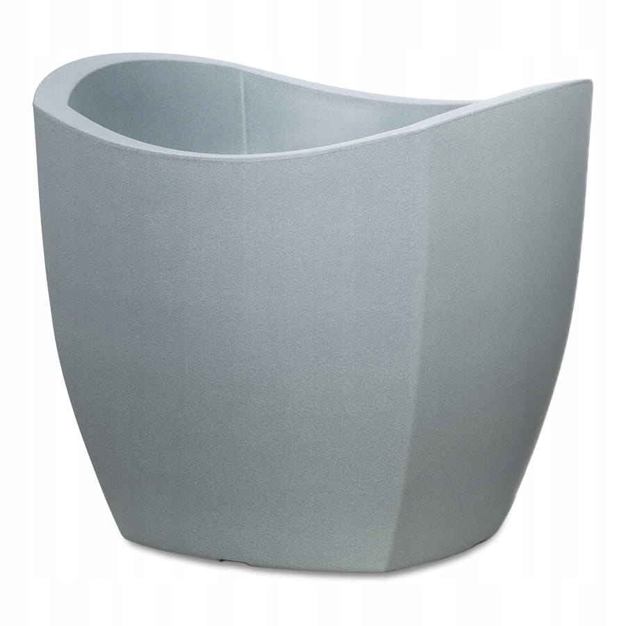 Veľký terasový kvetináč Scheurich Wave Globe Cubo Stony Grey 50 sivý