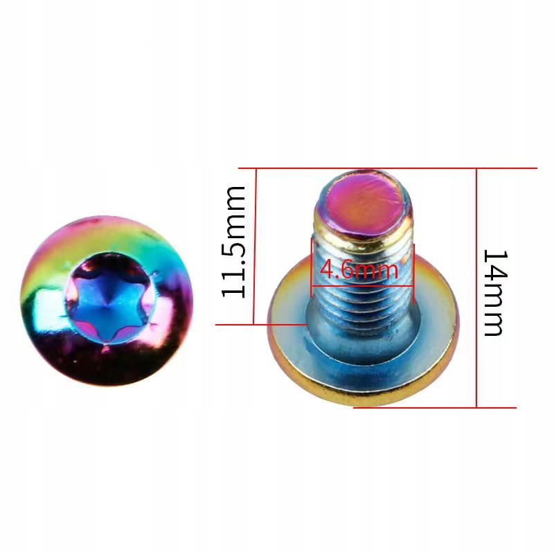 Tęczowe śruby do tarcz hamulcowych 12szt M5 EAN (GTIN) 4717480150946