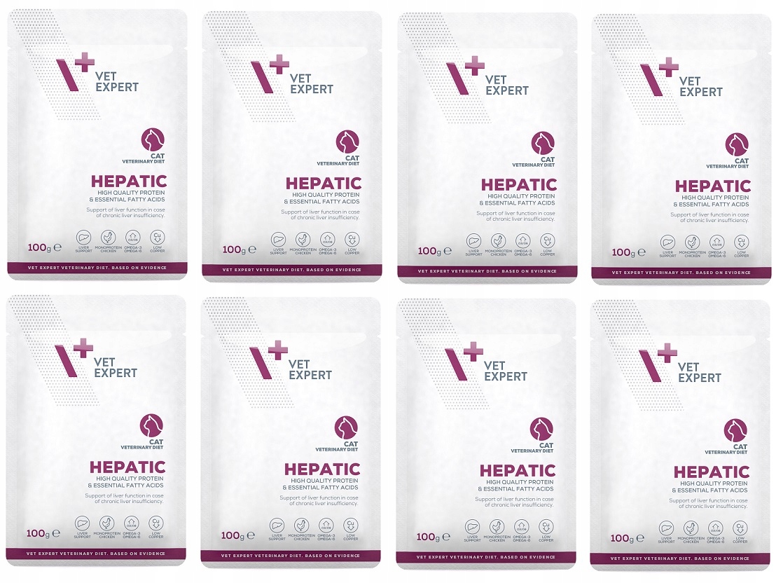 Karma mokra dla kota VetExpert Hepatic Cat wątroba saszetka 8x100g