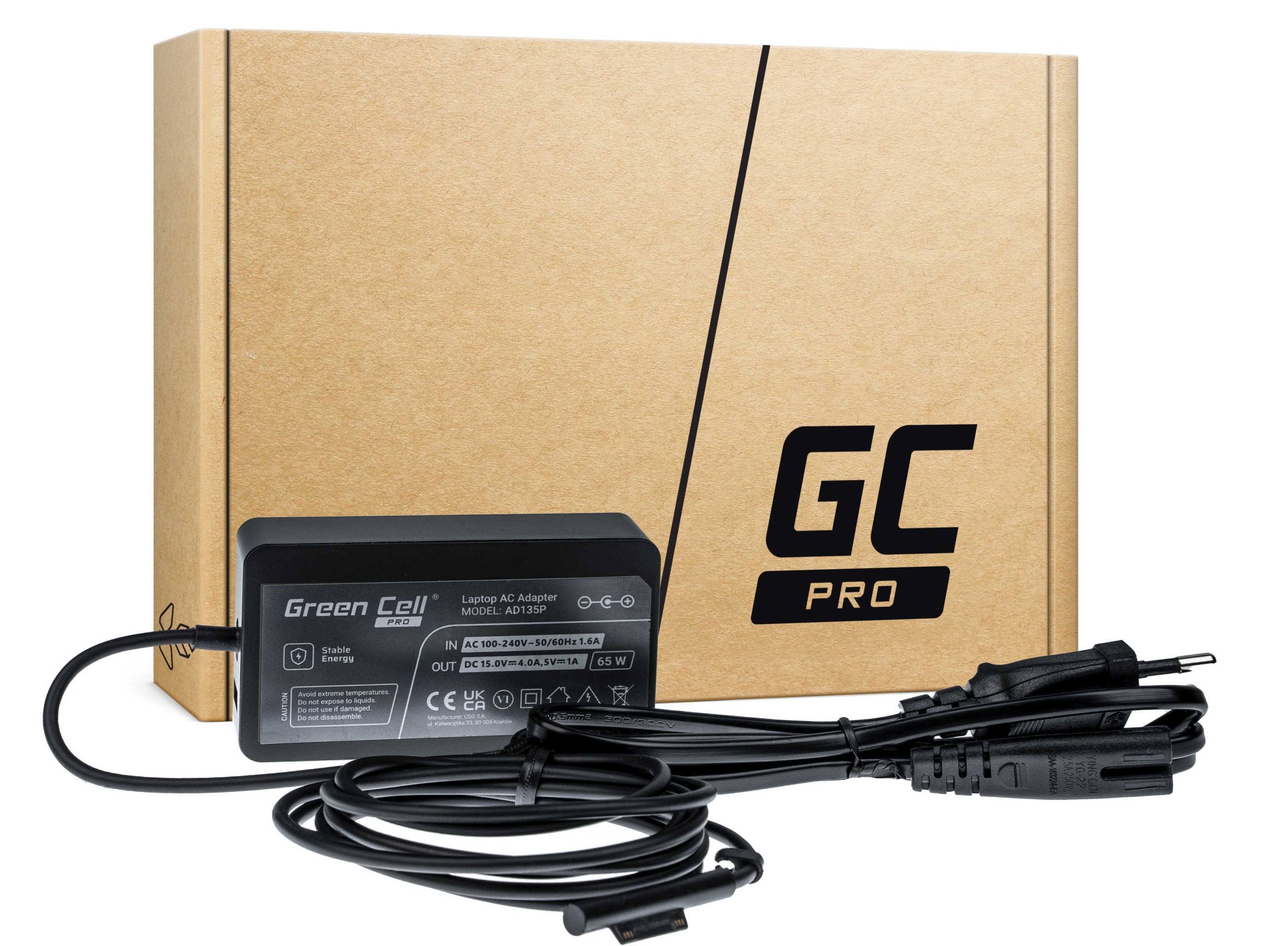 Zasilacz Ładowarka Green Cell Pro 1706 65W 15V 4A do Microsoft Surface