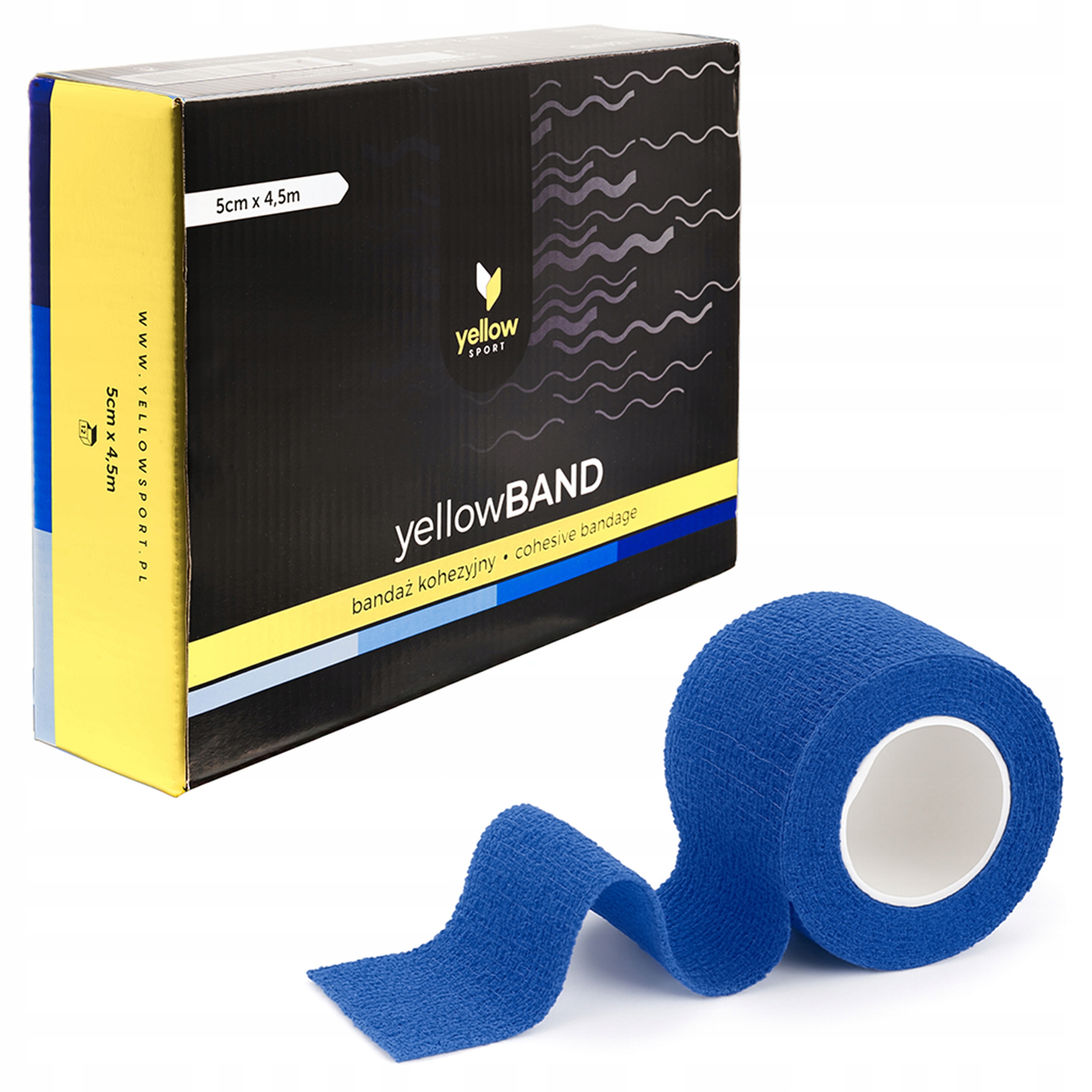 12x yellowBAND bandaż kohezyjny elastyczny samoprzylepny 5cmx4,5m niebieski