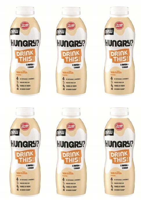 6x 500ml Zott Hungry Drink posiłek w płynie wanilia Zgrzewka