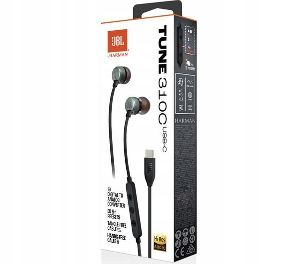 Słuchawki dokanałowe Jbl Tune 310 Usb-c Czarny