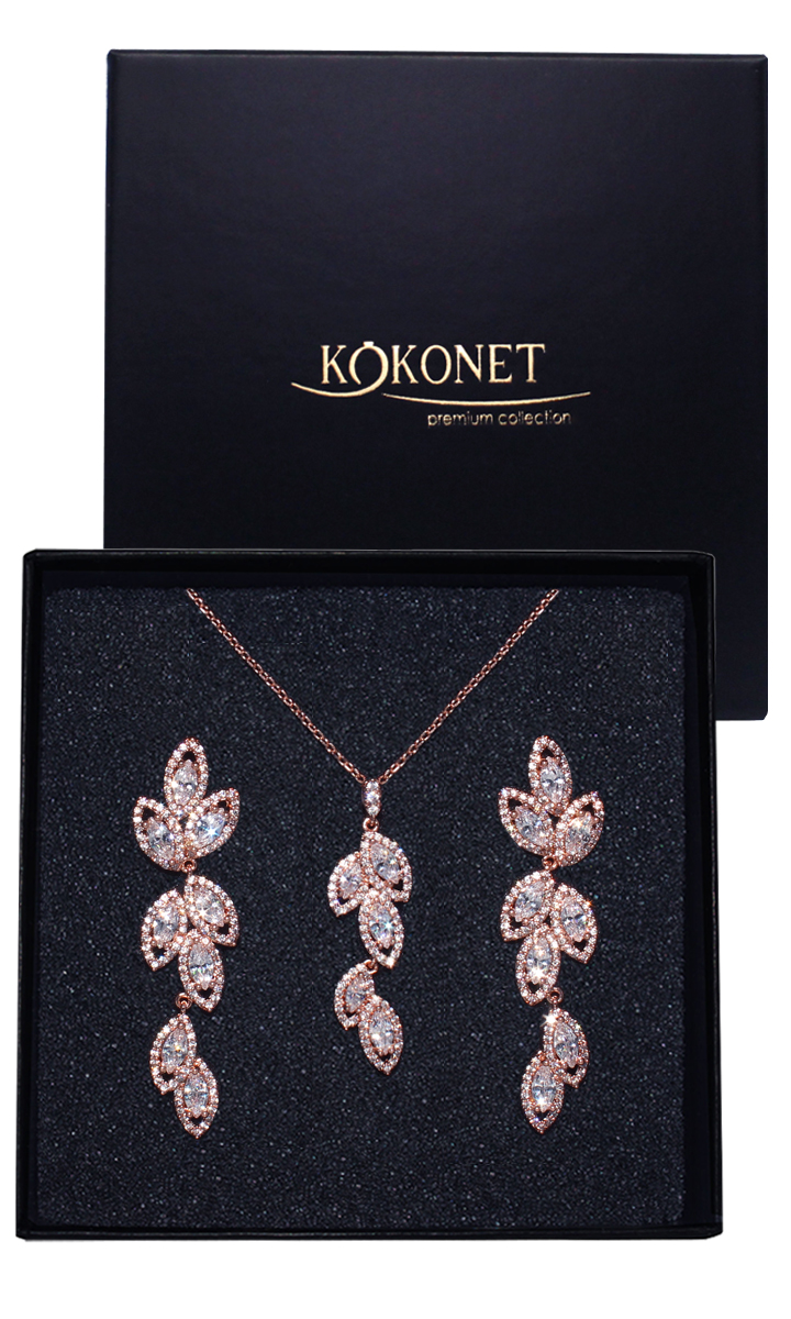 Set šperků rose listy Vločky jemné lesklé lehké Šperky