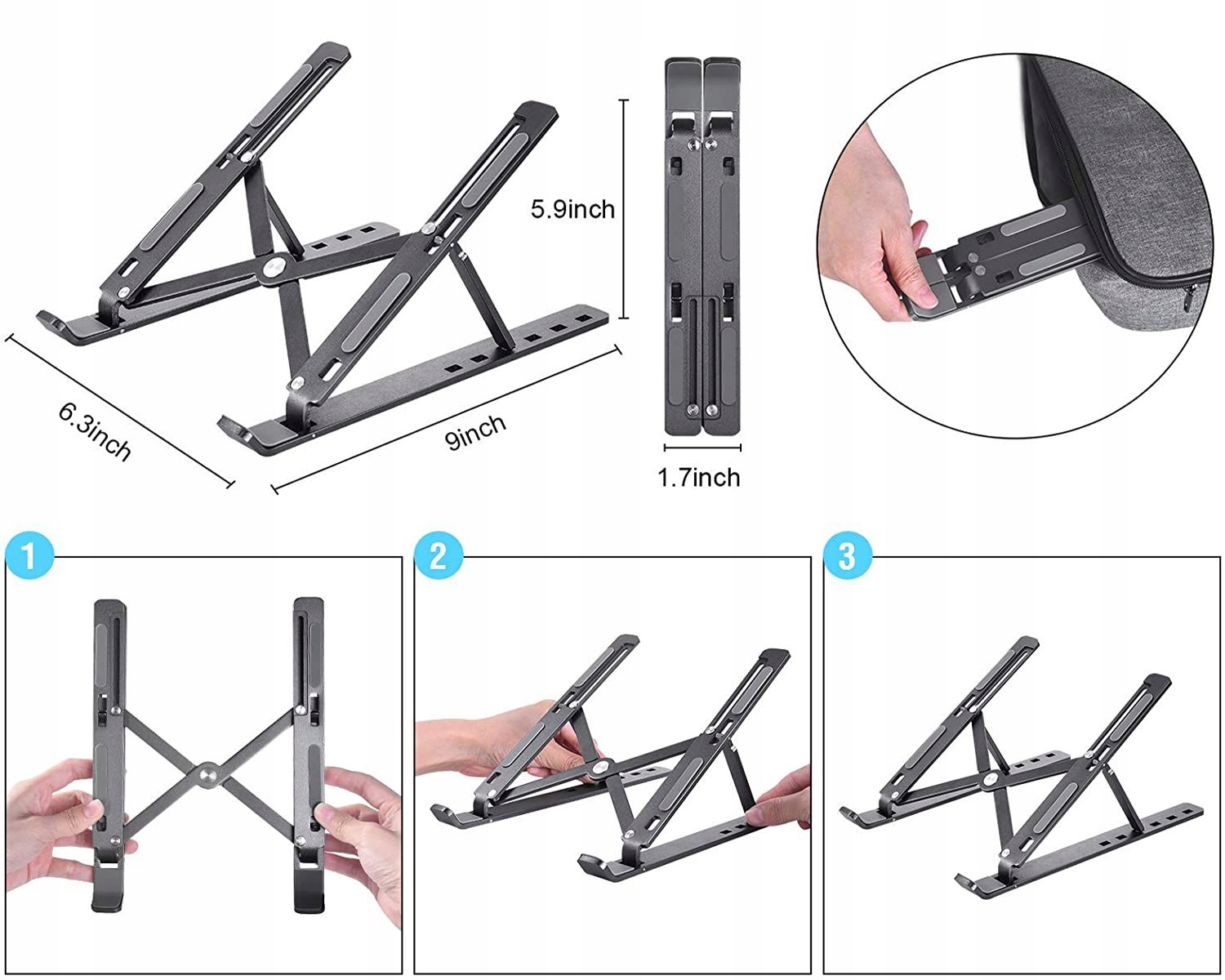 REGULOWANY STOJAK POD LAPTOP MACBOOK TABLET ALUMIN Kod producenta SKŁADANY STOJAK LAPTOP ALUMINIUM 6 KĄTÓW