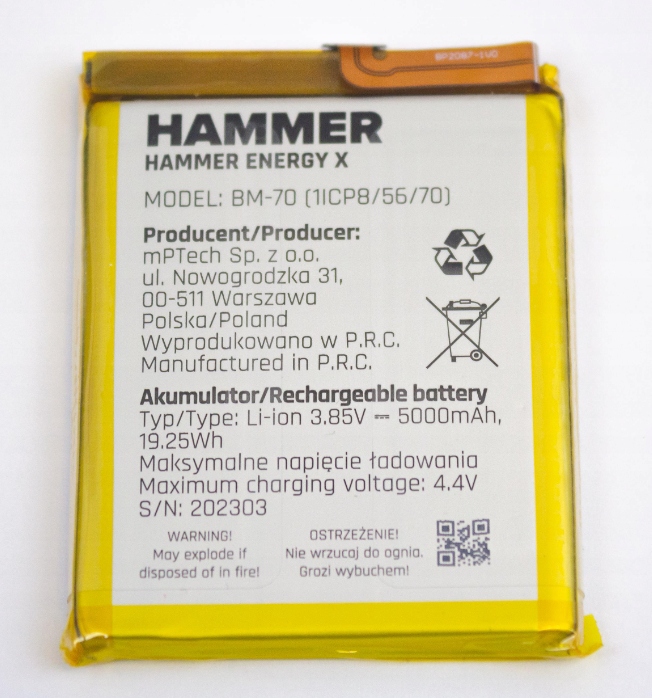 Bateria Myphone Hammer Energy X BM-70 Oryginalna