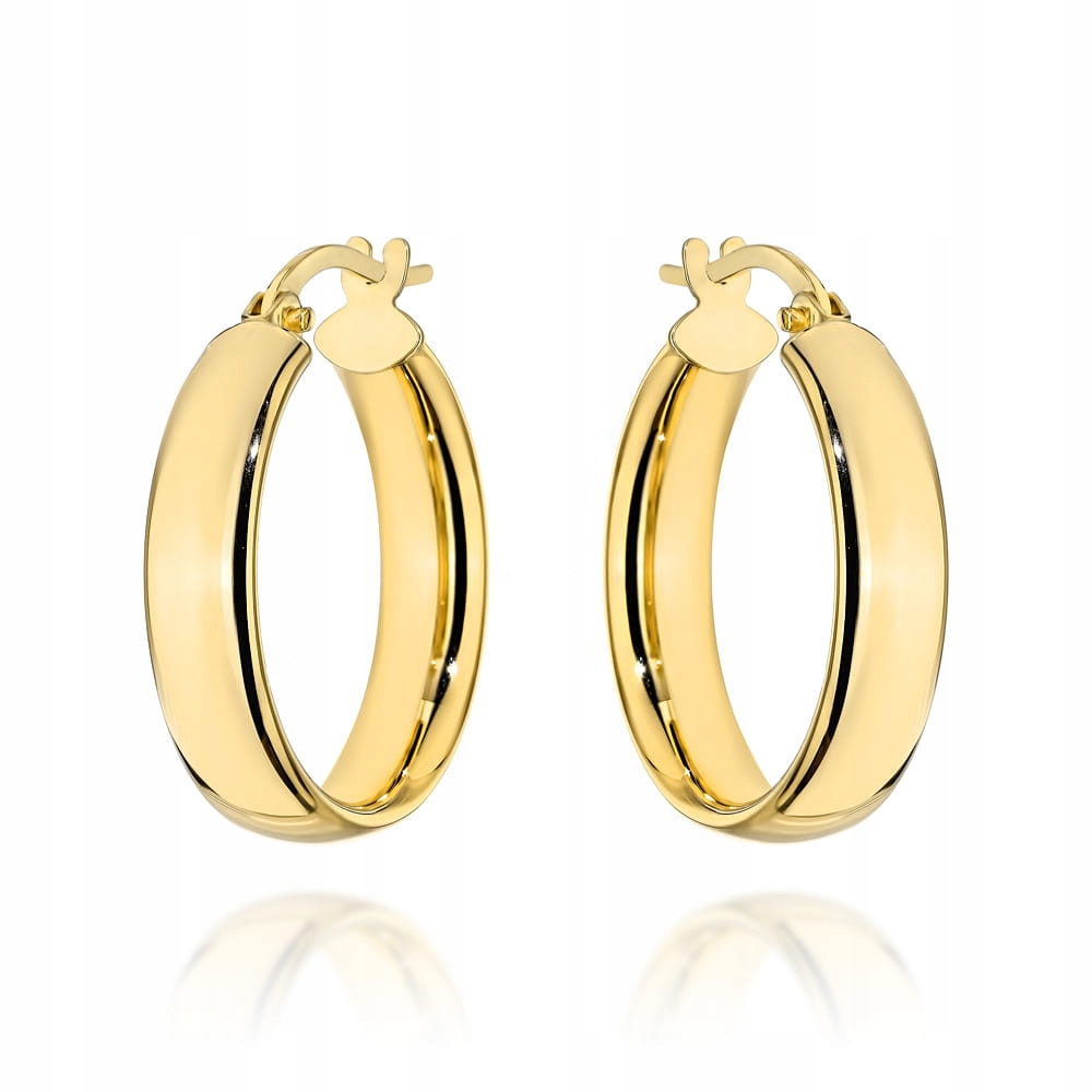 Náušnice Zlaté 585 široká kolečka 18 mm 1,47 g na anglickém zapínání