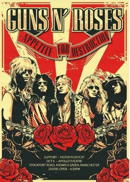 Plakat Guns N' Roses Logo Appetite Hard Rock 70x50