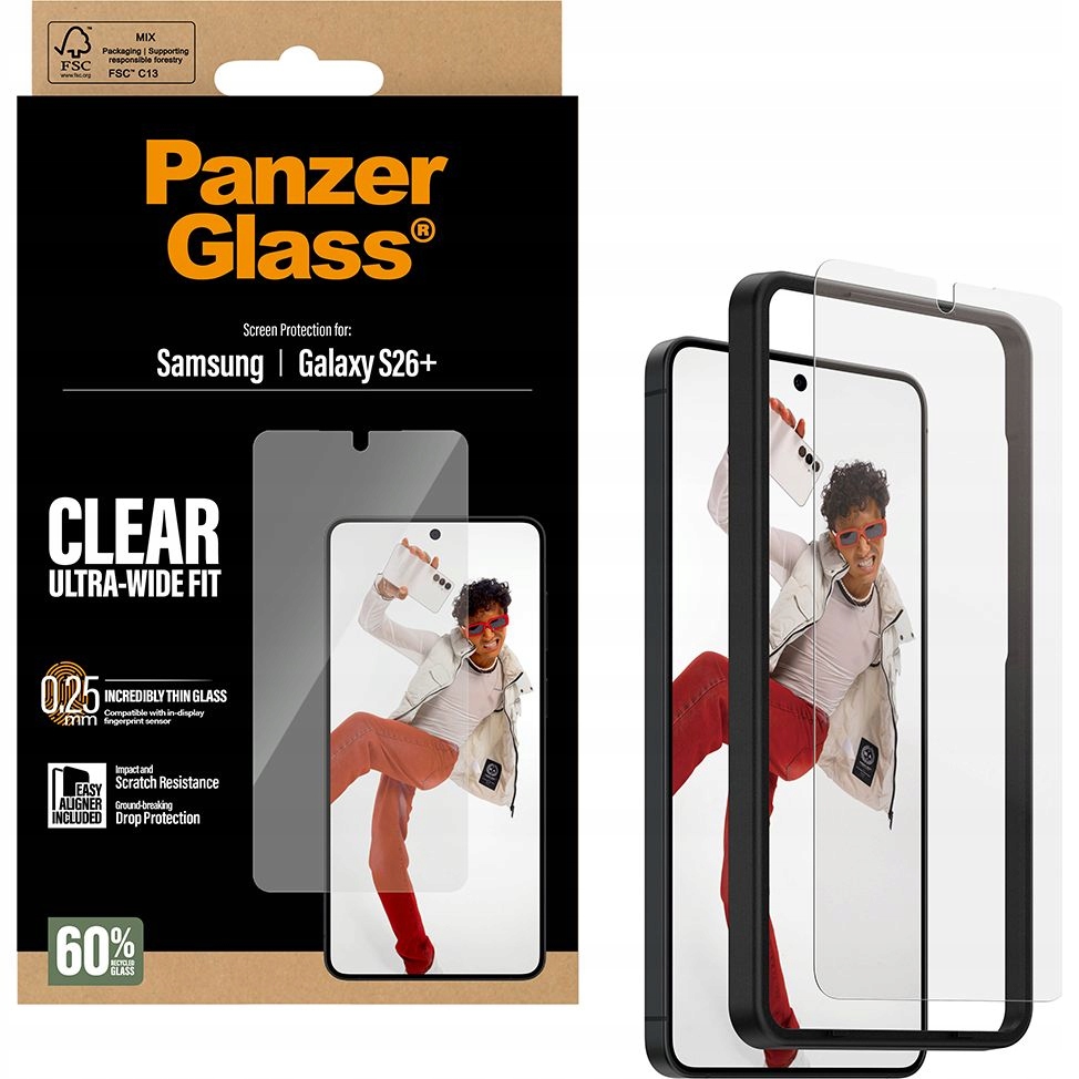 Tvrzené sklo pro Galaxy S26 Plus, PanzerGlass, sklo na displej aplikátor