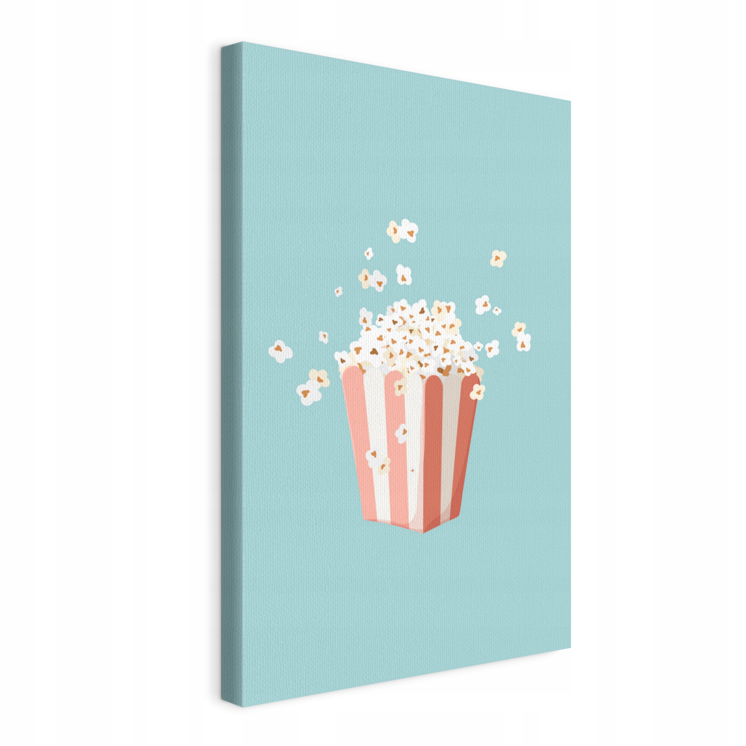 Obraz na plátně Popcorn na modrém pozadí do kuchyně restaurace 40x60