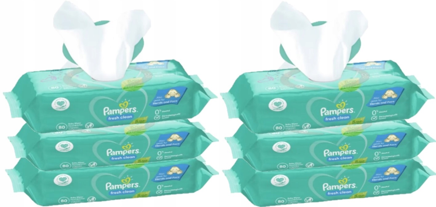 CHUSTECZKI NAWILŻANE PAMPERS FRESH CLEAN 6 x 80SZT
