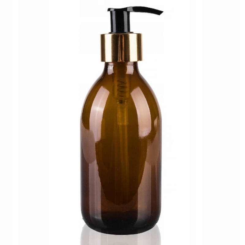 

Butelka szklana 250ml z pompką złoto-czarną x5