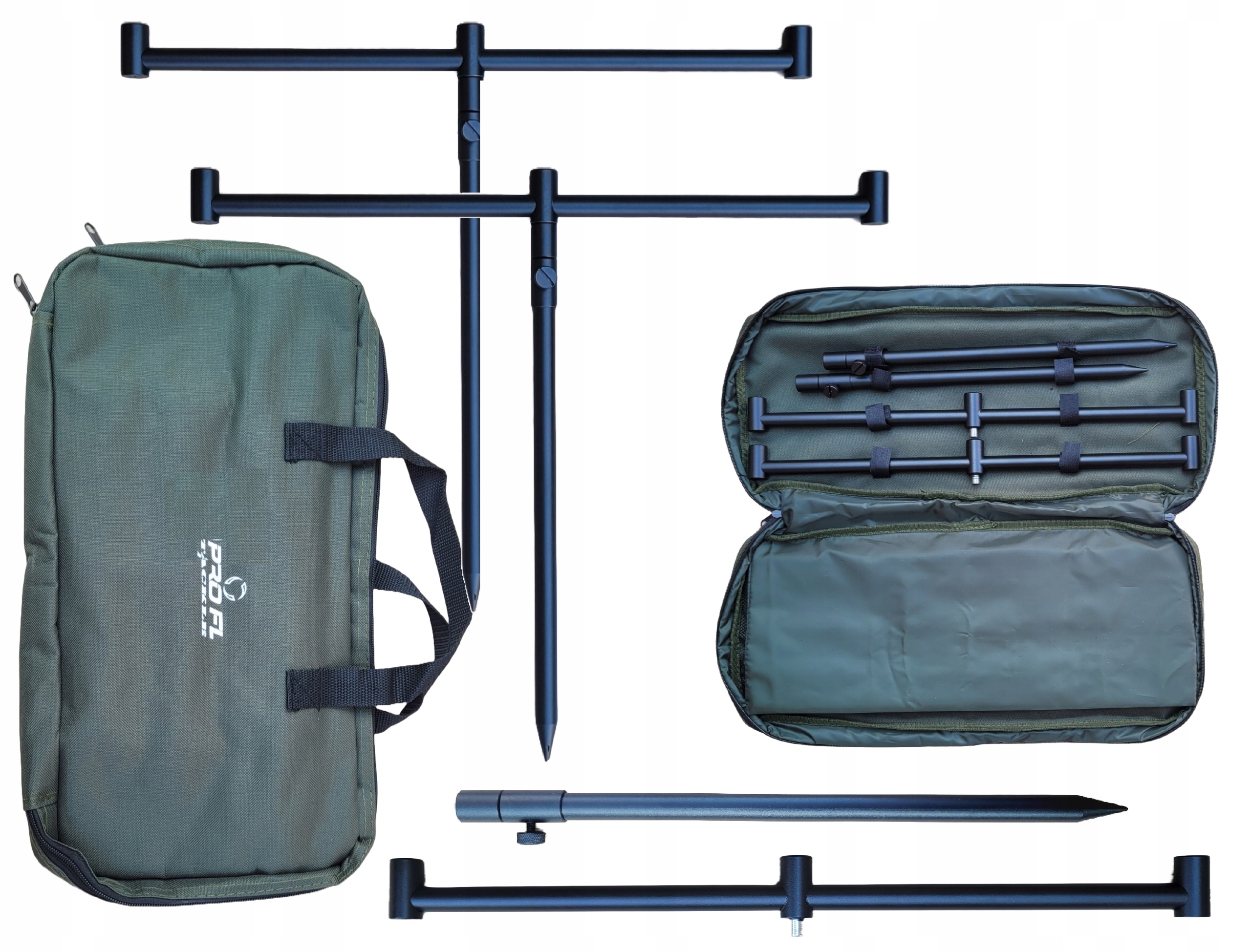 Zestaw stojaków podpórka na 3 wędki 2x Buzz Bar Pokrowiec