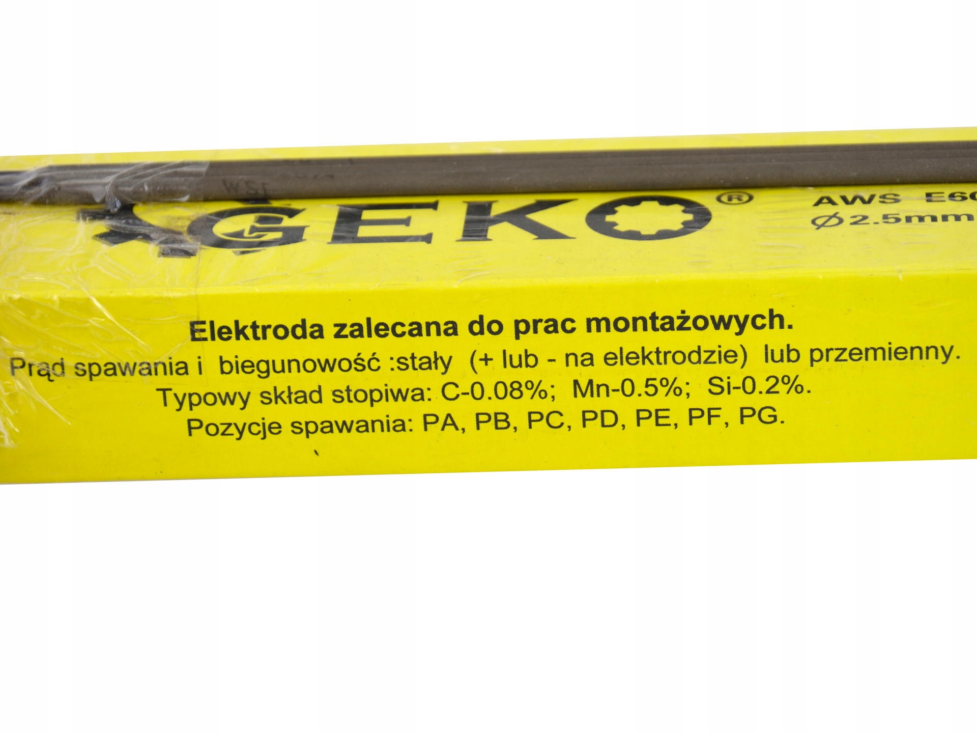 

Geko Elektrody Spawalnicze 2,5X300MM 2,5KG G74200