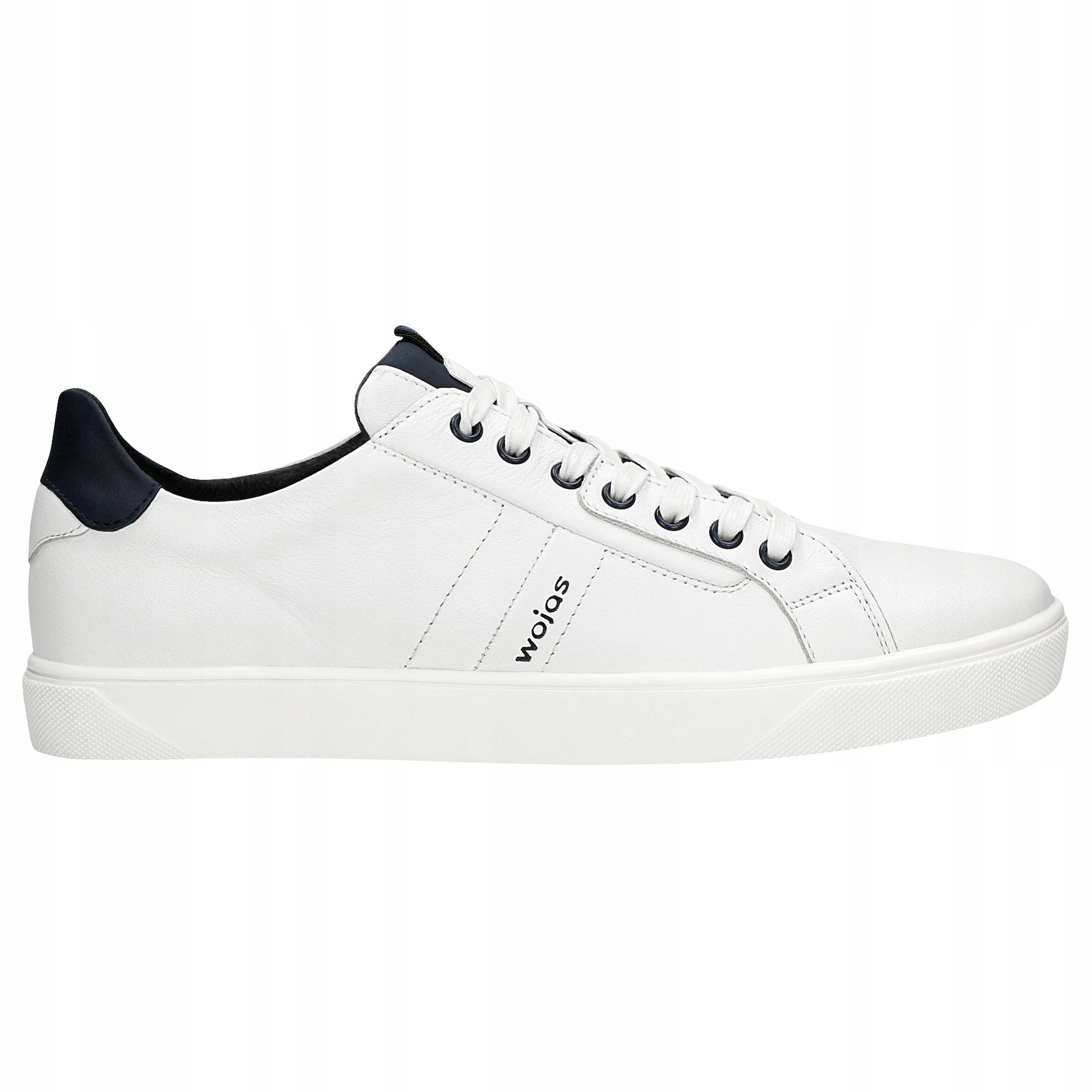 Bílé kožené polobotky pro muže s tmavě modrými vložkami, velikost vel.