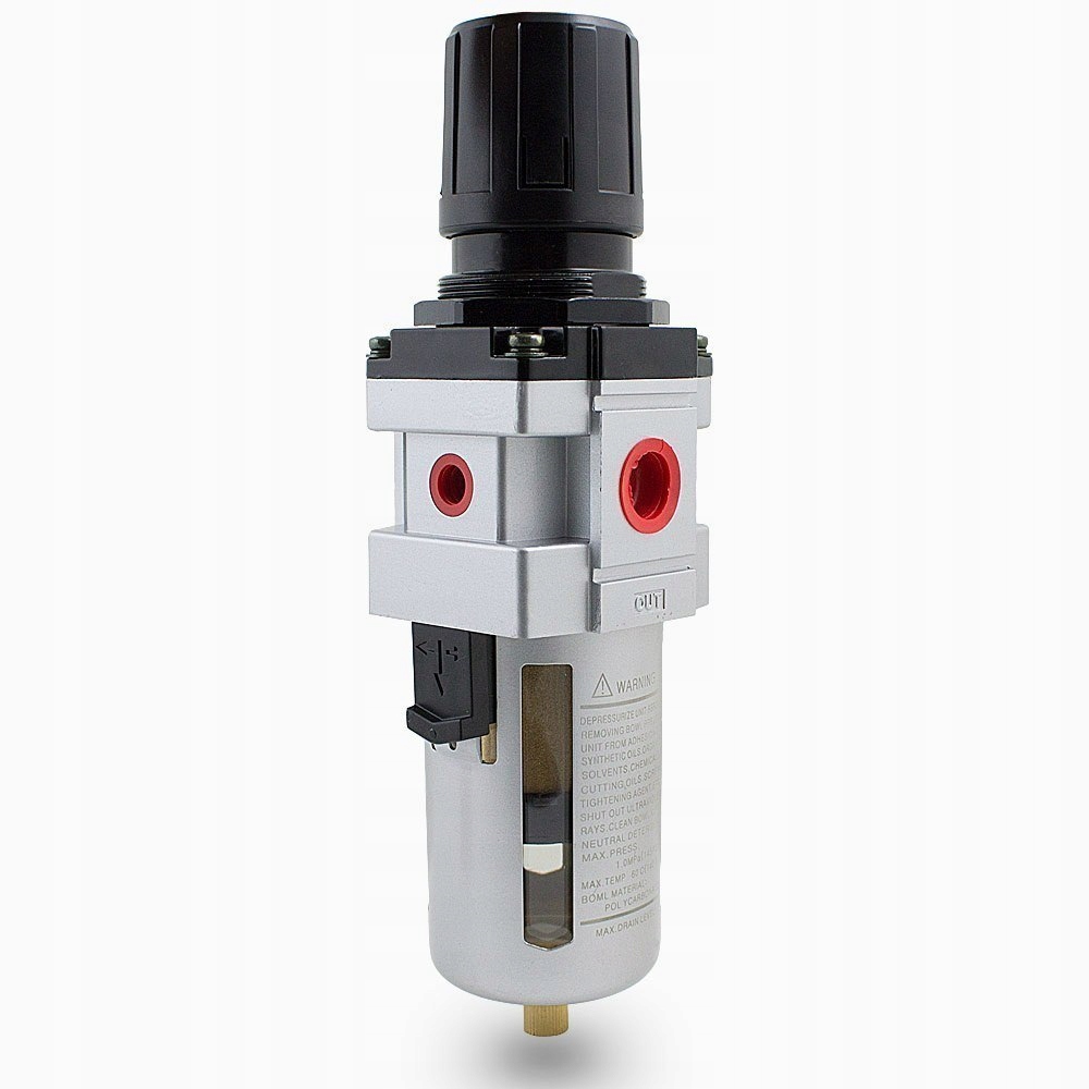 Redukční filtr pro stlačený vzduch s manometrem 1/4" Silná sada