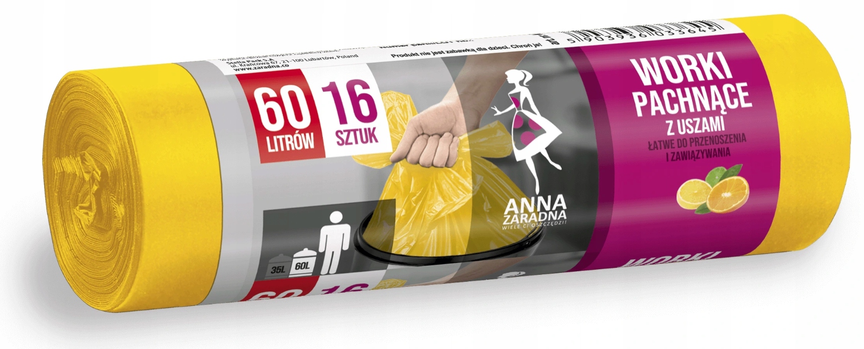 

Az Worki na Śmieci 60L 16 z Uszami Zapach Cytrusów