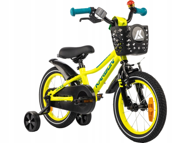 Rower dziecięcy Karbon Jazz 14 cali dla chłopca Limonkowy