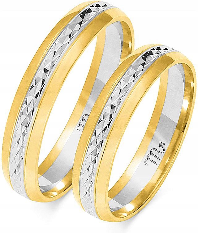 Prsteny zlato bílé s gravírováním 14K 585 r 32 33 34 model pro ni